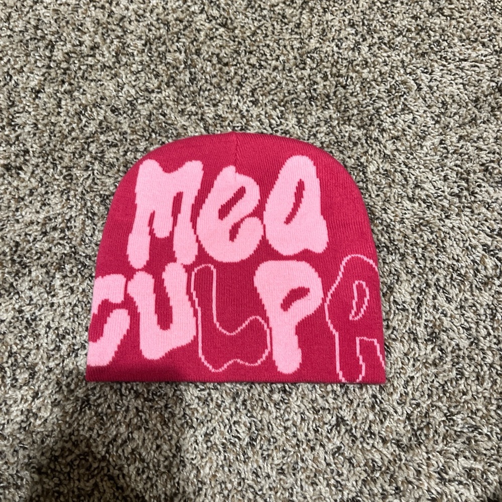 Pink and Red Graphic Beanie